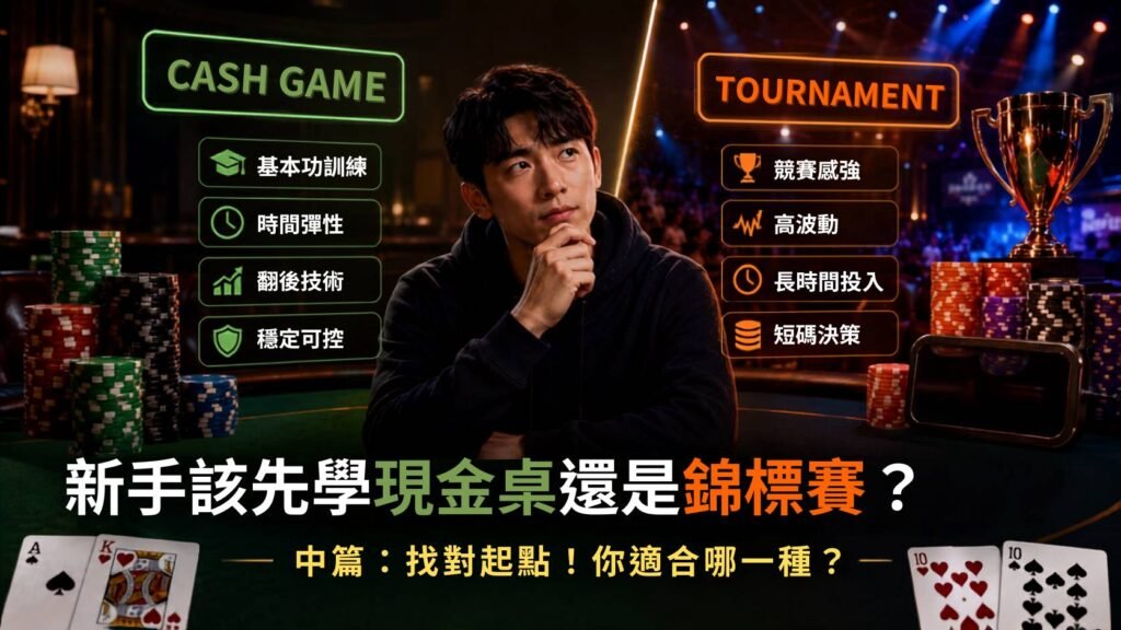 德州撲克現金桌與錦標賽學習比較中篇